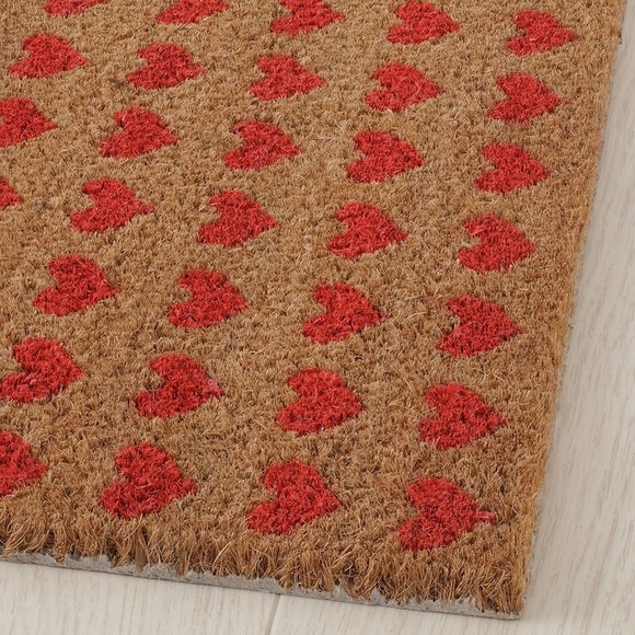 Door mat, Valentine’s Day, natural/heart, 1 ' 4 "x2 ' 4 ", LOVE themed rug NEW - Picture 2 of 4